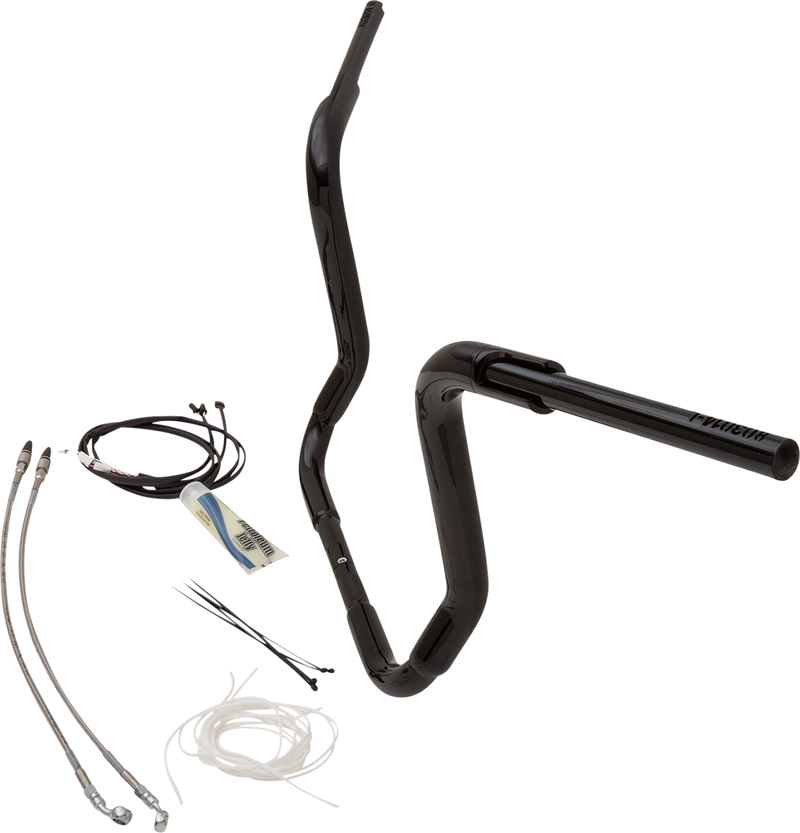 FAT BAGGERS INC. 1-1/2" EZ Install Rounded Top Handlebar Kit - 14" - Black 809514-B