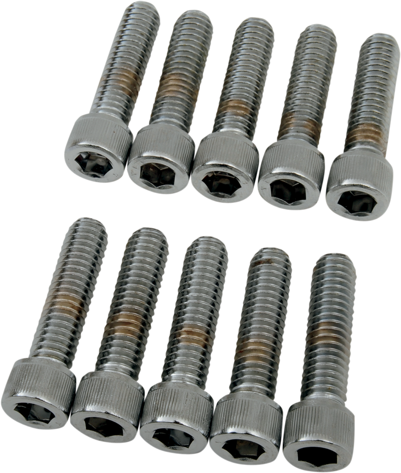 DRAG SPECIALTIES Replacement Socket-Head Bolt - Knurled/Coarse - 5/16-18 x 1-1/4" - 10 Pack