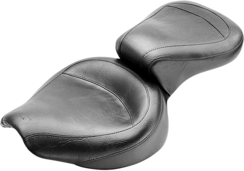 MUSTANG Vintage Style Wide One-Piece 2-Up Seat - Smooth - Black - FL / FX '58-'84