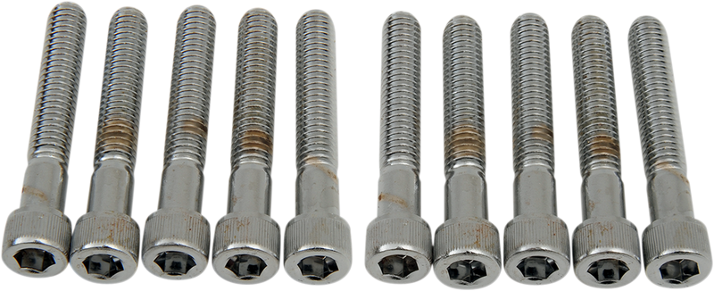 DRAG SPECIALTIES Replacement Socket-Head Bolt - Knurled/Coarse Thread - 5/16-18 x 2" - 10 Pack