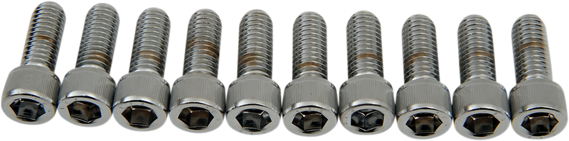 DRAG SPECIALTIES Replacement Socket-Head Bolt - Knurled/Course Thread - 3/8-16 x 1" - 10 Pack