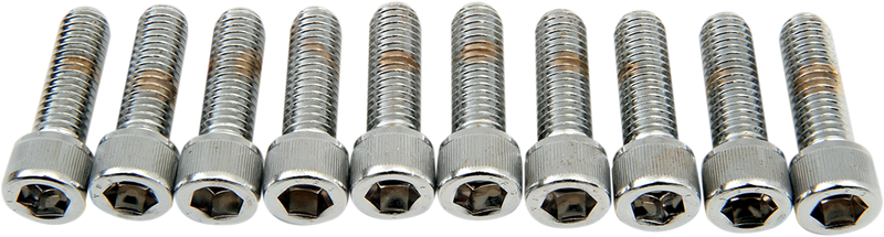 DRAG SPECIALTIES Socket-Head Knurled Bolts - 3/8-16 x 1-1/4" - 10 Pack