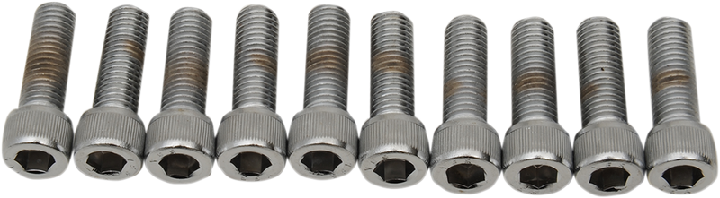 DRAG SPECIALTIES Replacement Socket-Head Bolt - Knurled/Fine Thread - 1/4"-28 x 7/8" - 10 Pack
