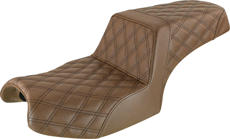 SADDLEMEN Step-Up Seat - Full Lattice Stitch - Brown - '20-'22 Indian Challenger