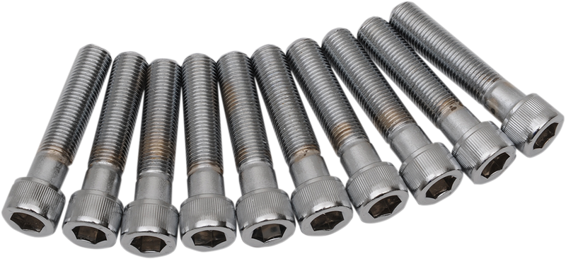 DRAG SPECIALTIES Replacement Fine Thread Socket-Head Bolt - Knurled - 3/8"-24 x 2" - 10-Pack