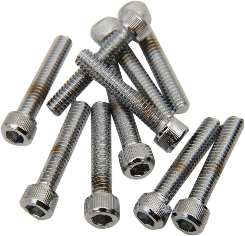 DRAG SPECIALTIES Socket-Head Replacement Knurled Bolts #8-32 x 7/8" - 10 Pack