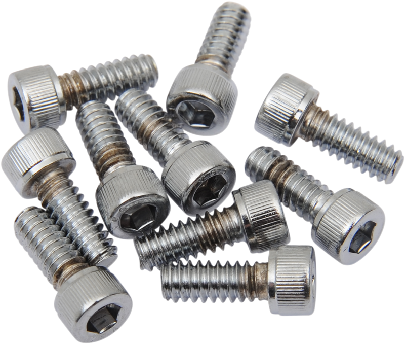 DRAG SPECIALTIES Socket-Head Replacement Bolts - Knurled/Coarse Thread - #10-24 x 3/8" - 10 Pack