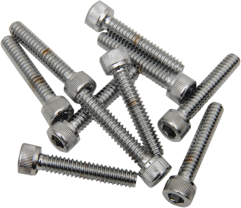 DRAG SPECIALTIES Replacement Socket-Head Bolt - Knurled/Coarse Thread - #10-24 x 1-1/4" - 10-Pack