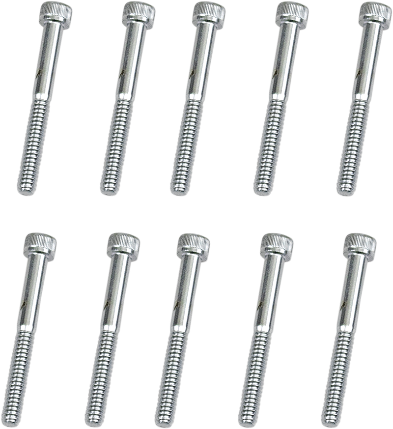 DRAG SPECIALTIES Replacement Socket-Head Bolt - Knurled/Coarse Thread - #10-24 x 1-3/4" - 10-Pack