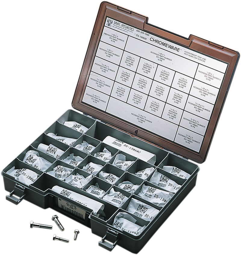 DRAG SPECIALTIES Hex-Head Bolt Assortment - Coarse-Thread - Chrome - Kit