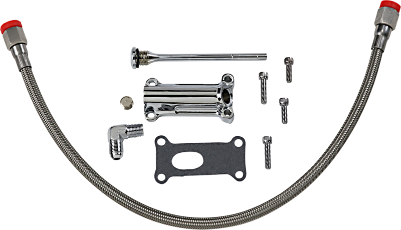 DRAG SPECIALTIES Engine Oil Spout Kit - Chrome - Touring '02-'06