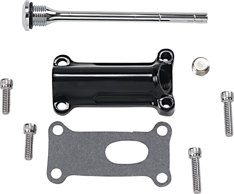 DRAG SPECIALTIES Engine Oil Spout Kit - Black - Touring '99-'01