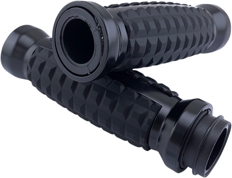 DRAG SPECIALTIES Grenade Style Grips - TBW - Matte Black