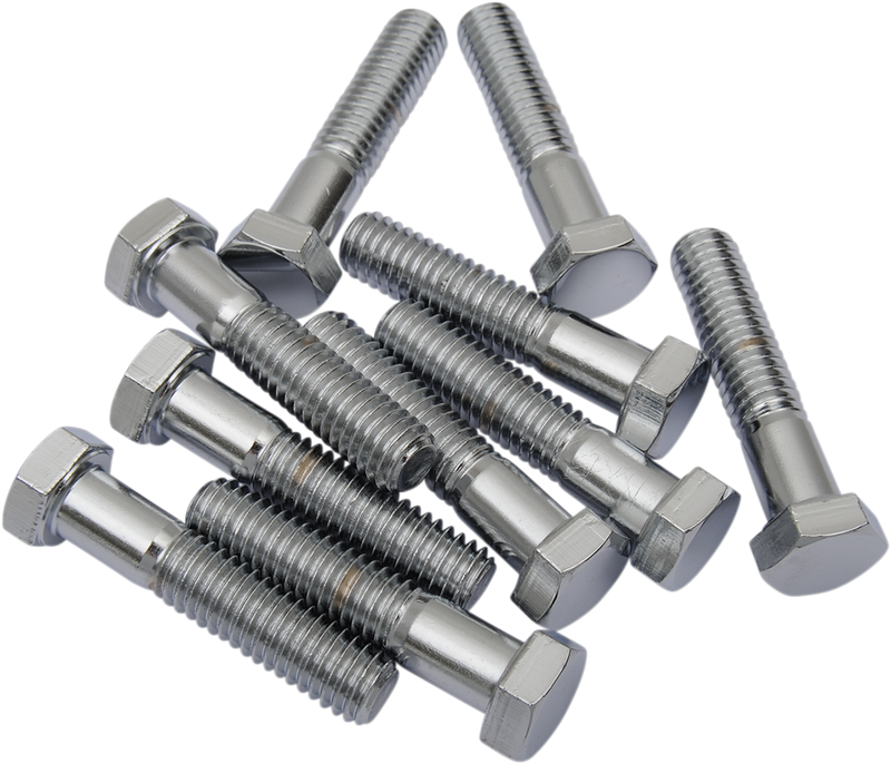 DRAG SPECIALTIES Replacement Hex-Head Bolts - Chrome - 3/8"-16 x 1-3/4" - 10 Pack