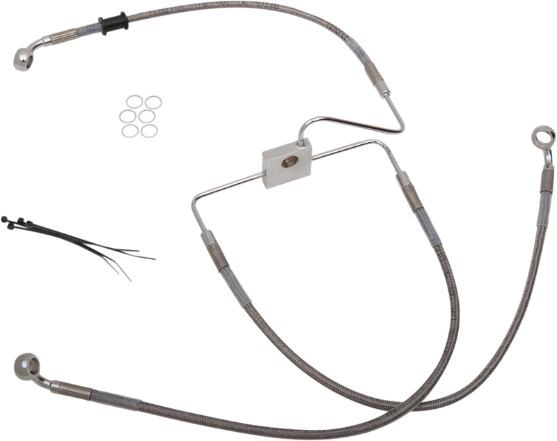 DRAG SPECIALTIES Brake Line Kit - Front (Upper) - Stainless Steel -  XLCX '16-'20