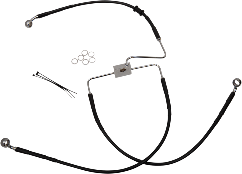 DRAG SPECIALTIES Stainless Steel Brake Line Kit - Front (Upper) - Black - XLCX '16-'20