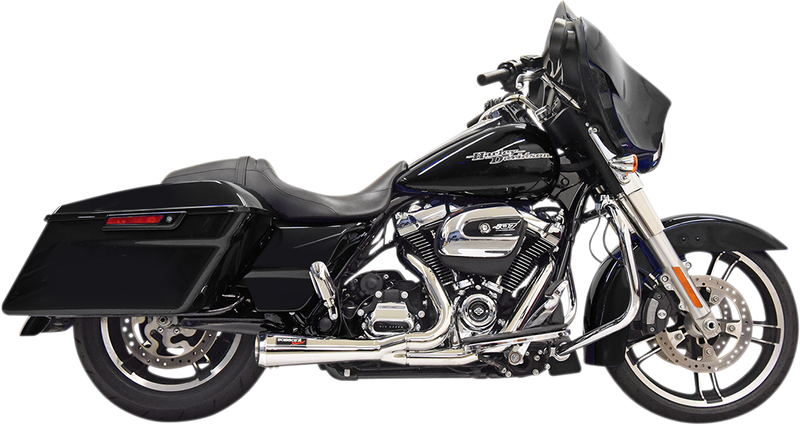 BASSANI XHAUST Short 2:1 Exhaust for FL - Chrome - 2017-2024 TOURING MODELS