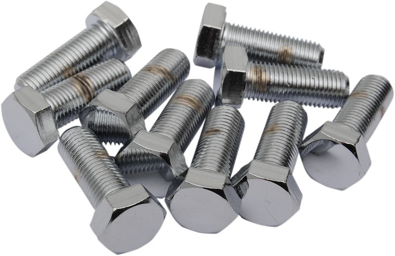 DRAG SPECIALTIES Replacement Fine Thread Hex Head Bolt - 3/8"-24 x 3/4" - 10-Pack