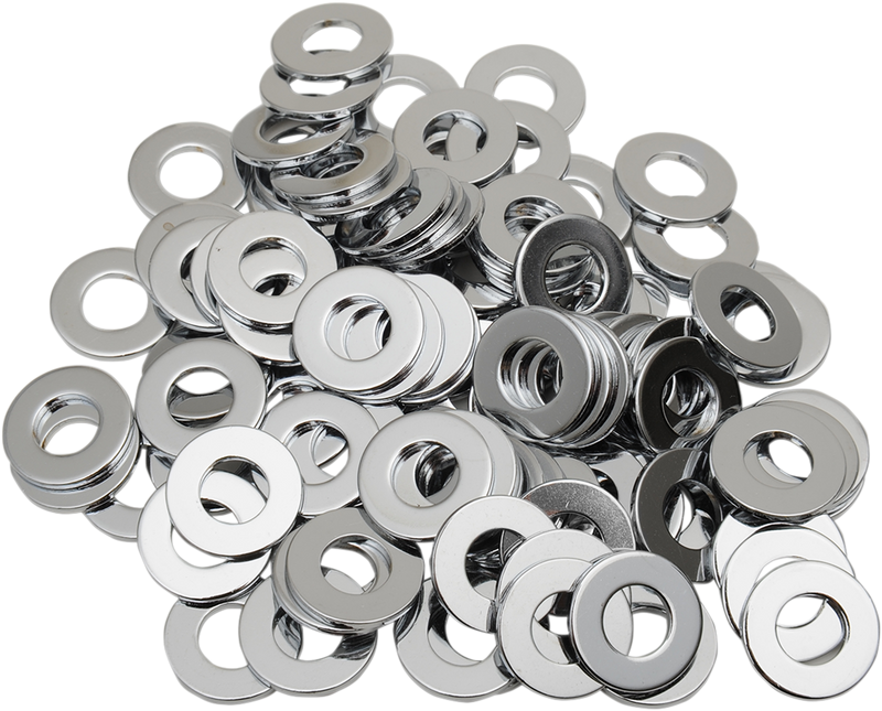 DRAG SPECIALTIES Washers - Flat - 1/4" - Chrome - 100-Pack