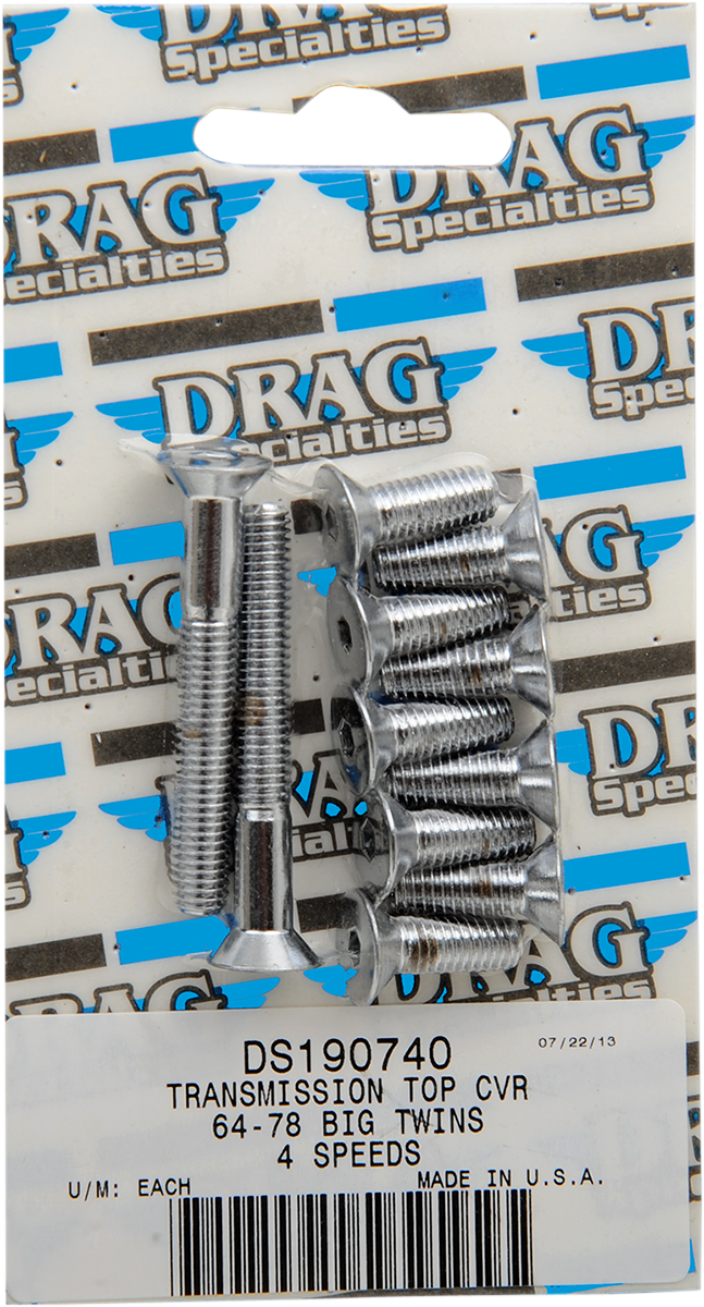 DRAG SPECIALTIES Replacement Socket-Head Transmission Top Cover Bolt Kit - Chrome