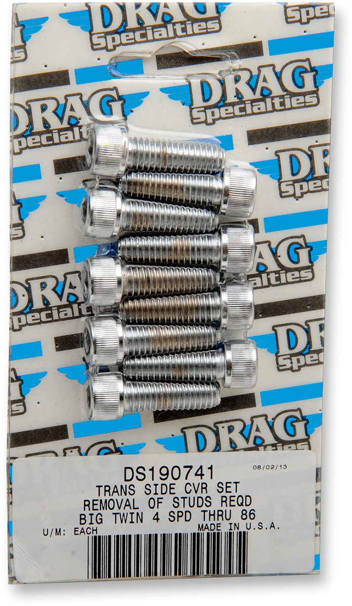DRAG SPECIALTIES Replacement Knurled Socket-Head Kick Starter Side Cover Bolt Kit - Chrome