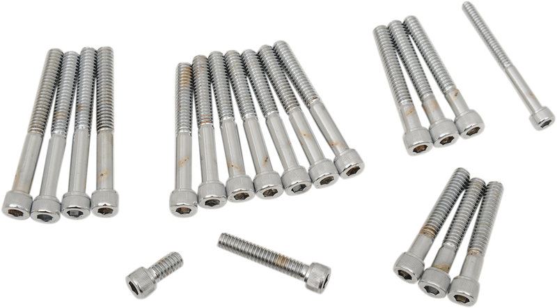 DRAG SPECIALTIES Replacement Knurled Socket-Head Bolt Side Cover Kit - Chrome - XL