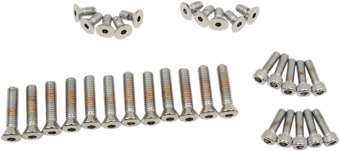DRAG SPECIALTIES Replacement Knurled Socket-Head Bolt Side Cover Kit - Chrome - FL
