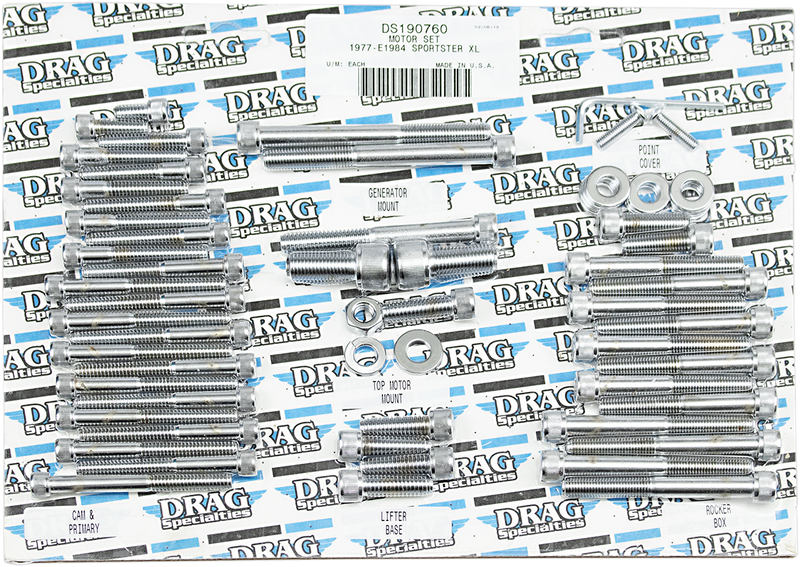 DRAG SPECIALTIES Motor Knurled Socket-Head Bolt Kit - Chrome - XL