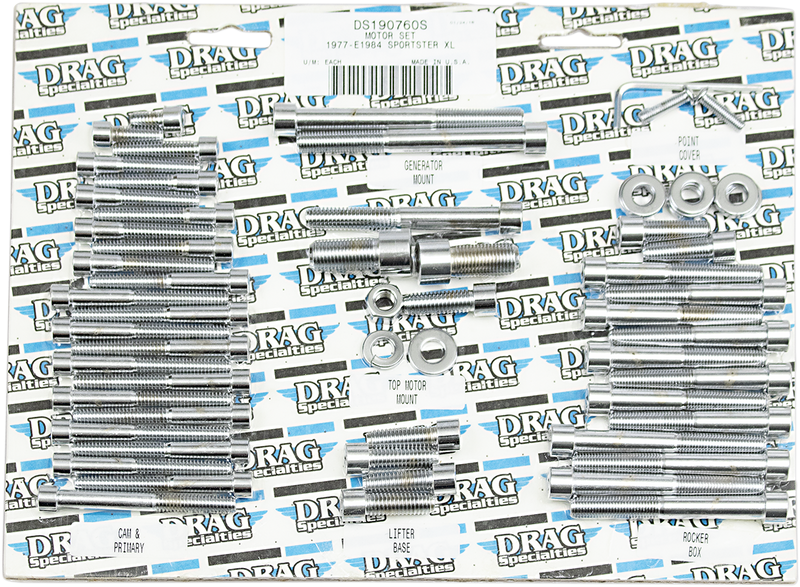 Drag Specialties Chrome Engine Cover Smooth Socket-Head Bolt Kit