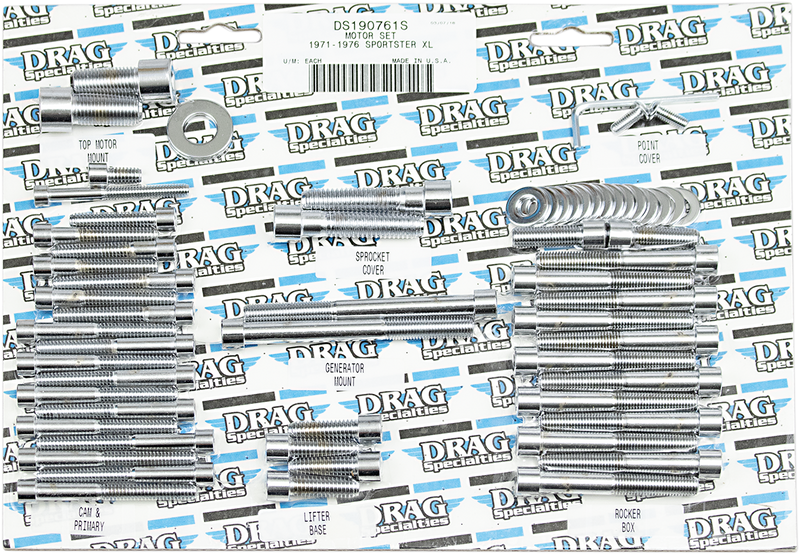 DRAG SPECIALTIES Replacement Smooth Socket-Head Bolt Motor Set - Chrome - XL