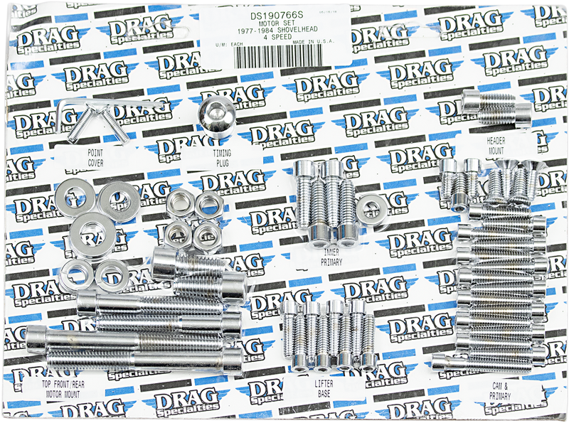 DRAG SPECIALTIES Chrome Engine Cover Smooth Socket-Head Bolt Kit - FX/FL