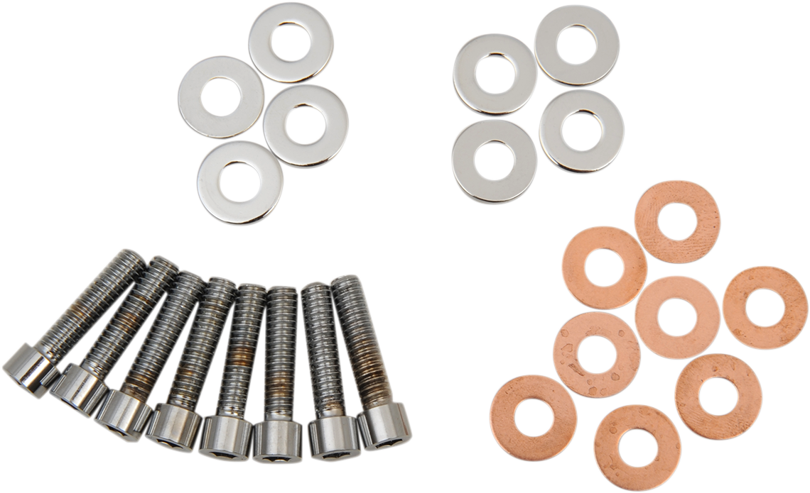DRAG SPECIALTIES Chrome Rocker Box Smooth Socket-Head Bolt & Washer Se ...