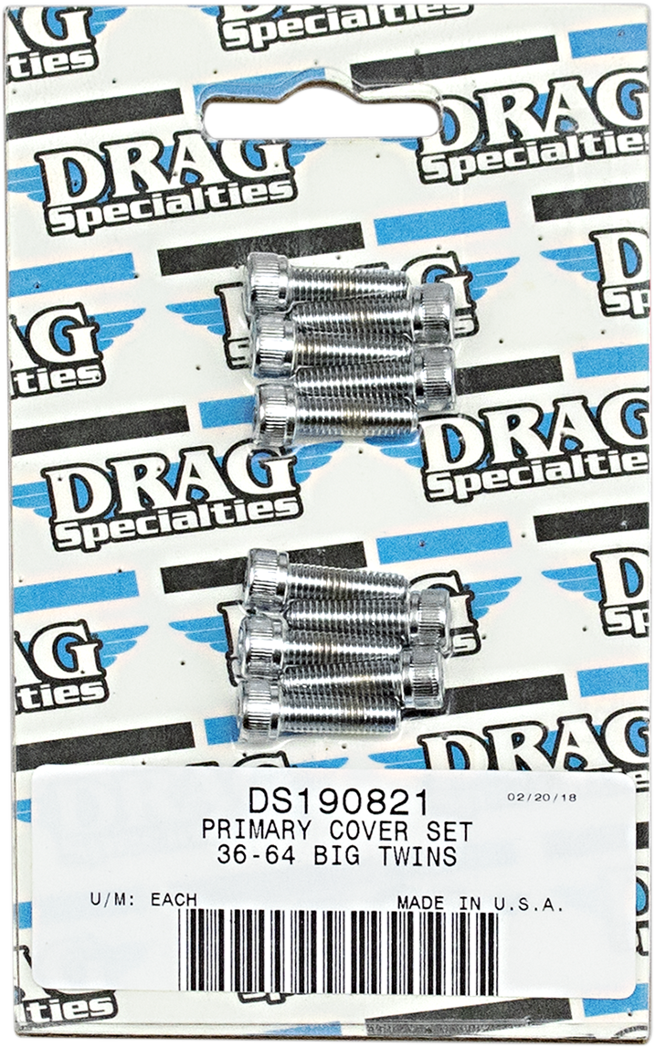 DRAG SPECIALTIES Primary Cover Knurled Socket-Head Bolts - Chrome - Big Twin