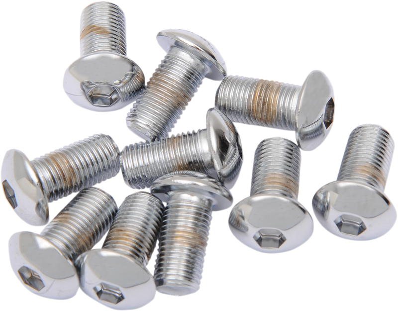 DRAG SPECIALTIES Bolts - Button Head/Replacement - 3/8"-24 x 3/4" - 10 Pack