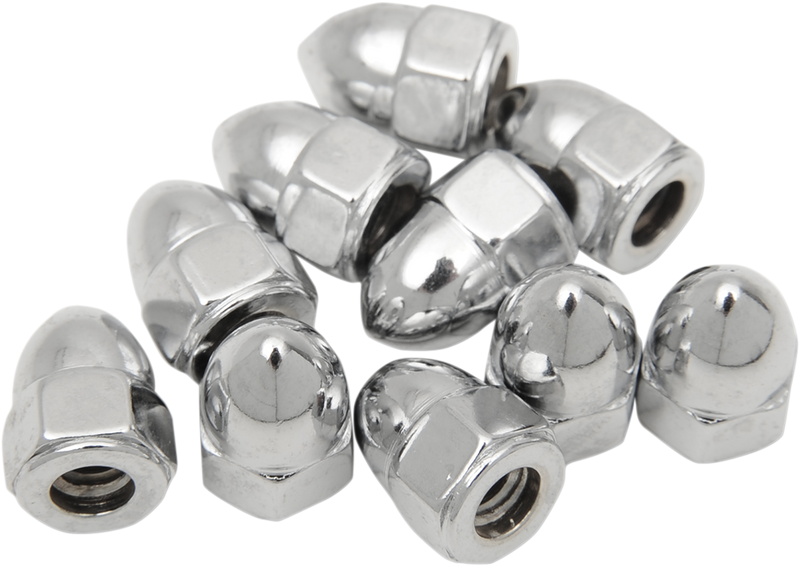 DRAG SPECIALTIES Nut - Acorn - Chrome - 10-32 - 10 Pack