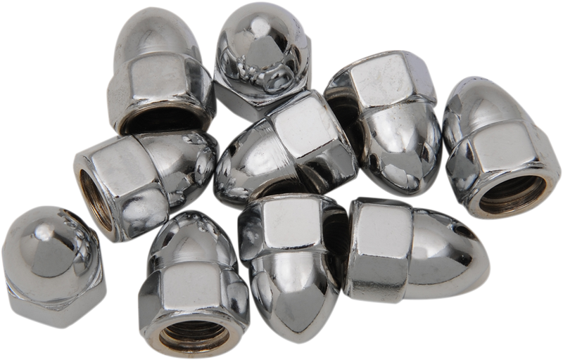 DRAG SPECIALTIES Chrome Acorn Nut - 3/8"-16 - 10 Pack