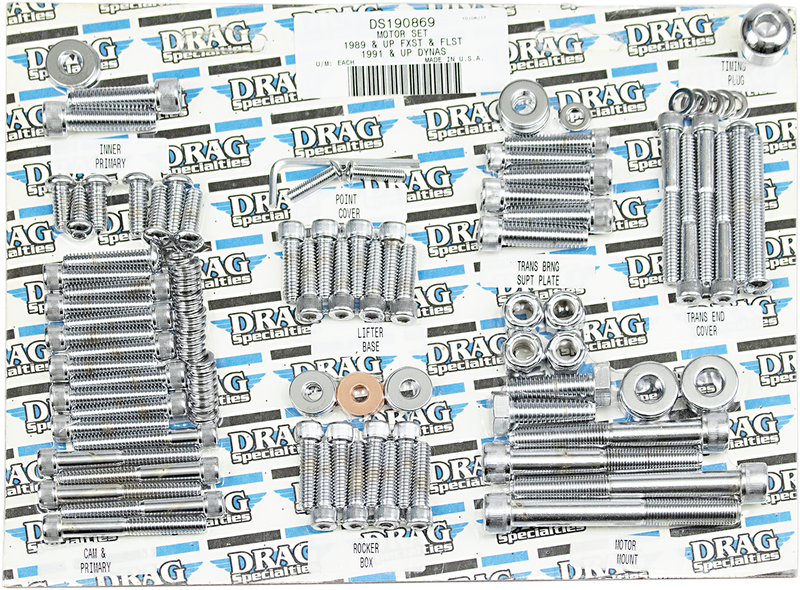 DRAG SPECIALTIES Chrome Socket-Head Bolt Motor Kit for Softail Models