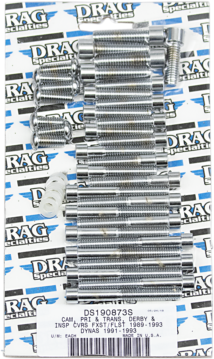 DRAG SPECIALTIES Chrome Smooth Socket-Head Bolt Primary Cover Kit