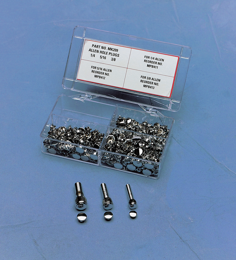 DRAG SPECIALTIES Socket-Head Bolt End Plug Assortment Tray - Chrome