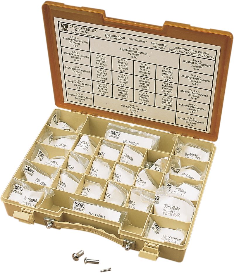 DRAG SPECIALTIES Chrome Button Head Bolt Assortment Kit