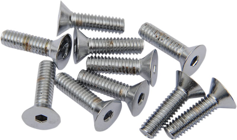 DRAG SPECIALTIES Flat-Head Chrome Bolts - 8-32 x 5/8" - 10 Pack