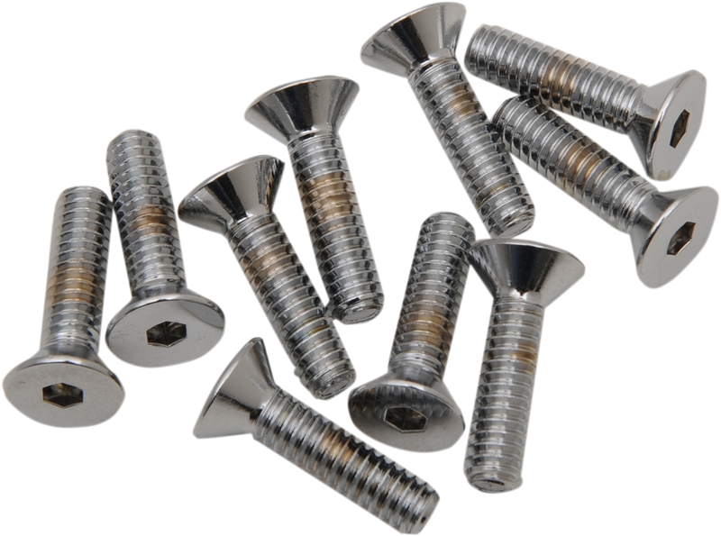 DRAG SPECIALTIES Flat-Head Chrome Bolts - 1/4"-20 x 1-1/4" - 10 Pack