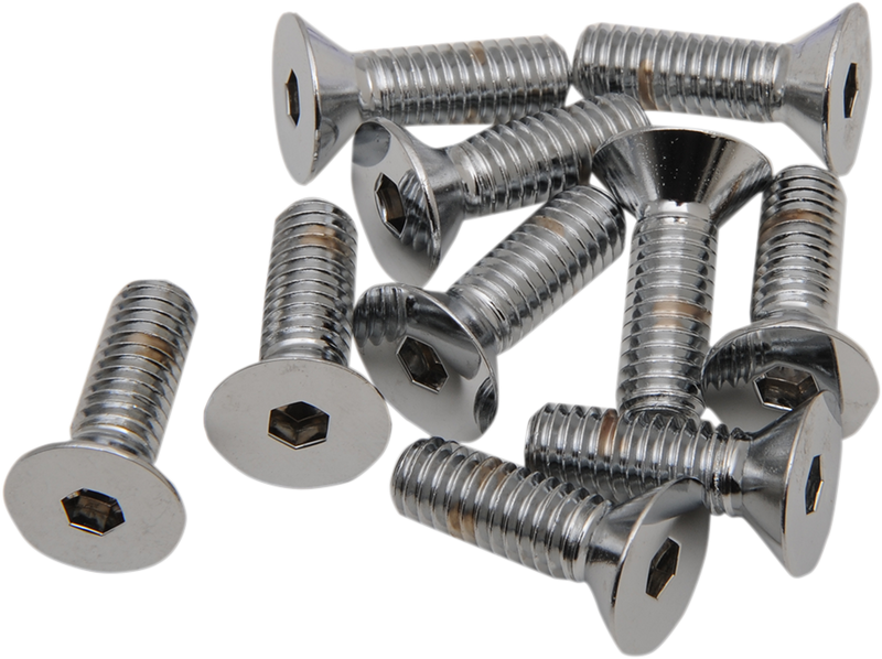 DRAG SPECIALTIES Countersunk Socket-Head Bolts - Flat-Head - Chrome - 5/16"-18 x 1-1/4" - 10-Pack