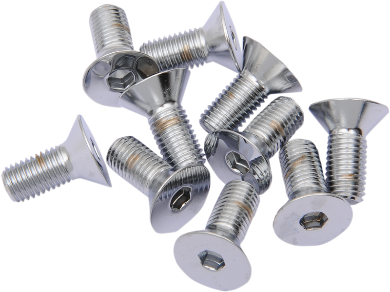 DRAG SPECIALTIES Countersunk Flat-Head Bolts - Chrome - 5/16"-24 x 1" - 10 Pack