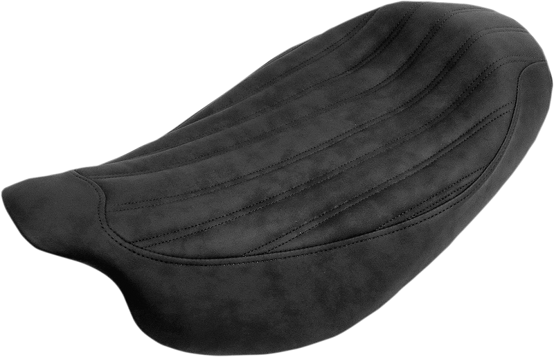 SADDLEMEN Knuckle Solo Seat - Ribbed - Black - Touring '08-'24