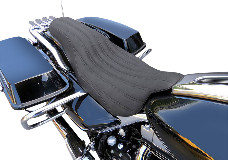 SADDLEMEN Knuckle 2-Up Seat - Black - Ribbed - Touring '08-'24