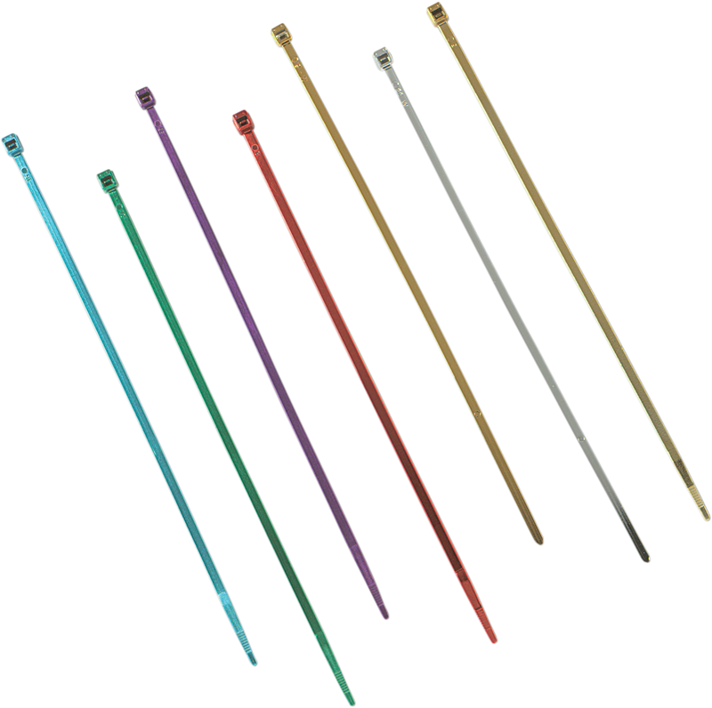 DRAG SPECIALTIES 7" Cable Tie - Chrome - 10-Pack