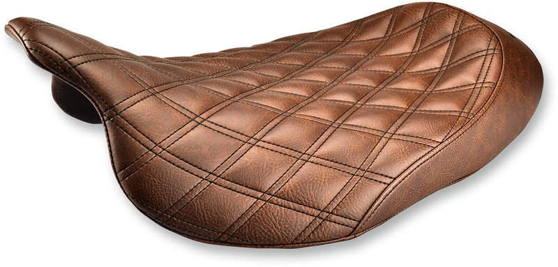 SADDLEMEN Renegade Solo Seat - Lattice Stitched - Brown - Touring '08-'24