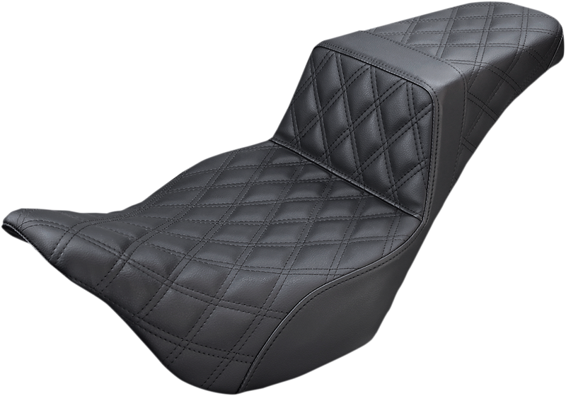 SADDLEMEN Step-Up Seat - Full Lattice Stitch - Black - Touring '08-'24