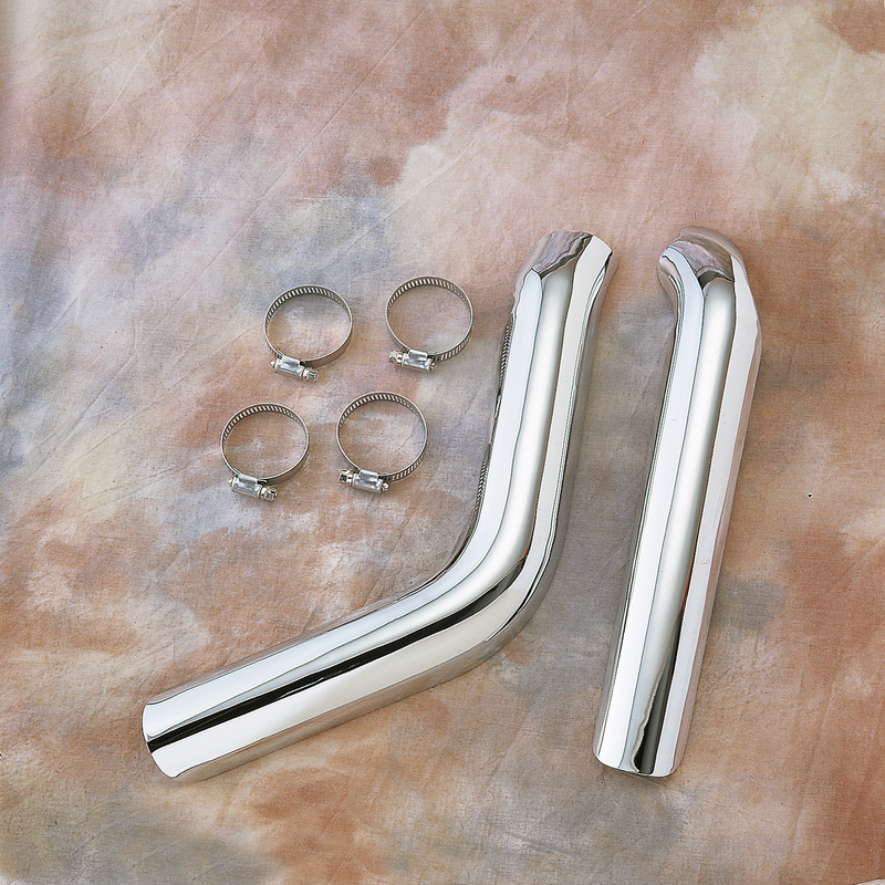DRAG SPECIALTIES Chrome Staggered Dual Pipes Heat Shields - 1-3/4"